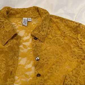 & other stories lace blouse yellow